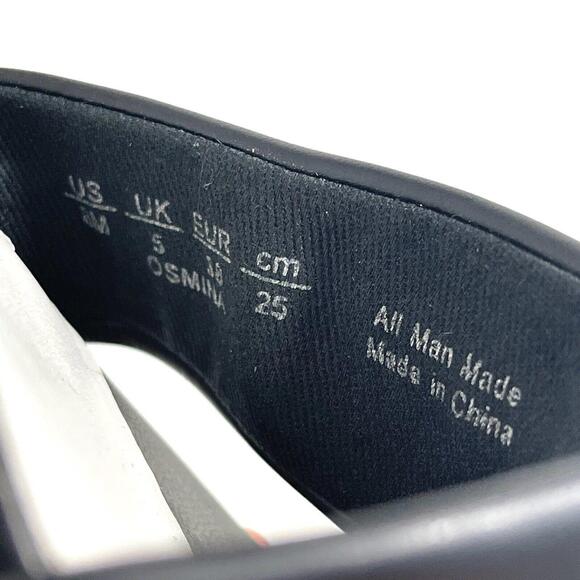 Franco Sarto Women’s Size 8 Black Faux Leather Osmina Ankle Strap Sandal Heels - Picture 9 of 10